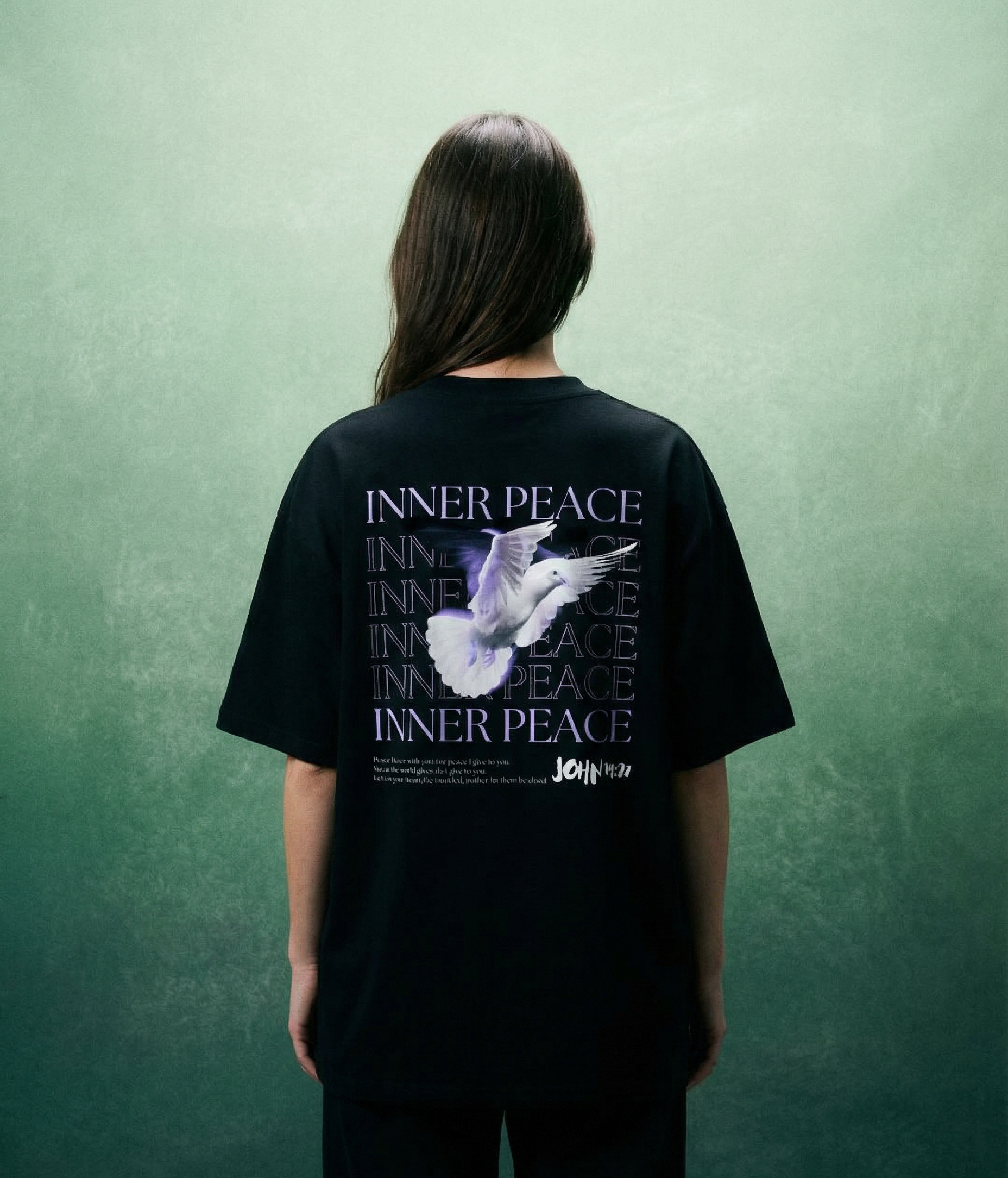 Inner Peace T-Shirt | John 14:27 Bible Verse, Organic Cotton T-shirt