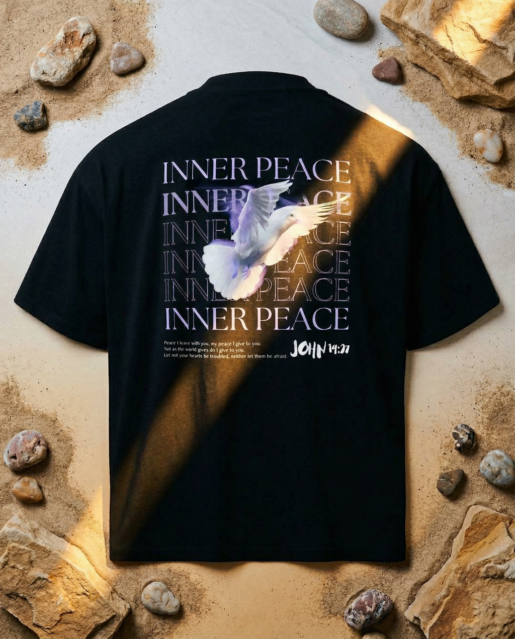 Inner Peace T-Shirt | John 14:27 Bible Verse, Organic Cotton T-shirt