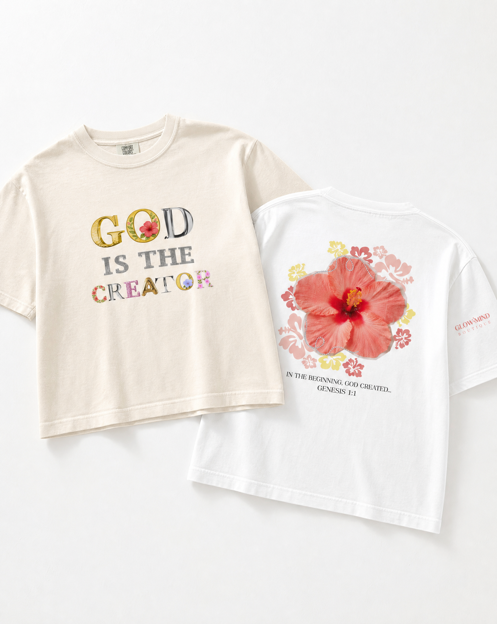 God is the Creator | Hibiscus | Boxy Tee Women