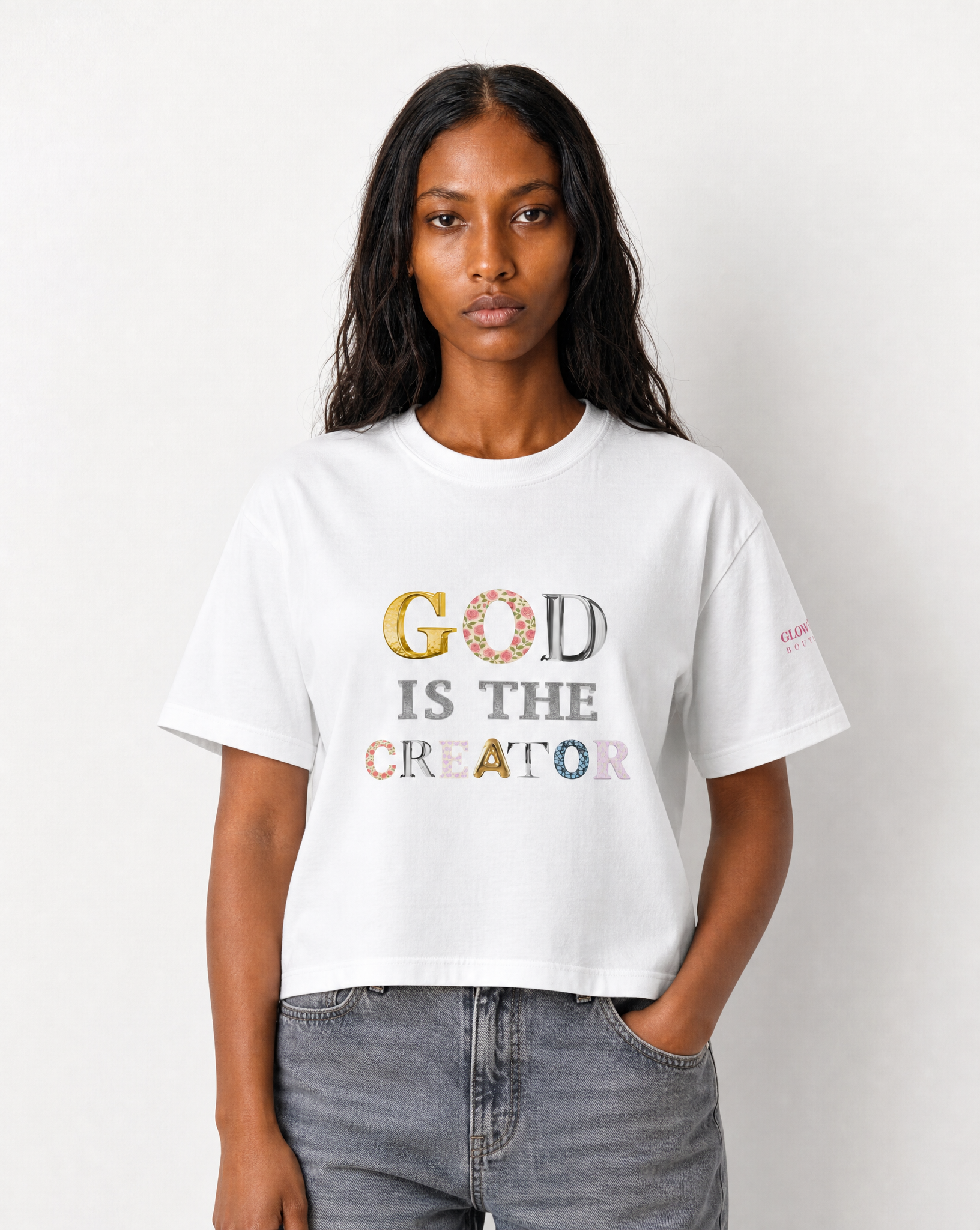 God is a Creator | Rose | Boxy Tee Women
