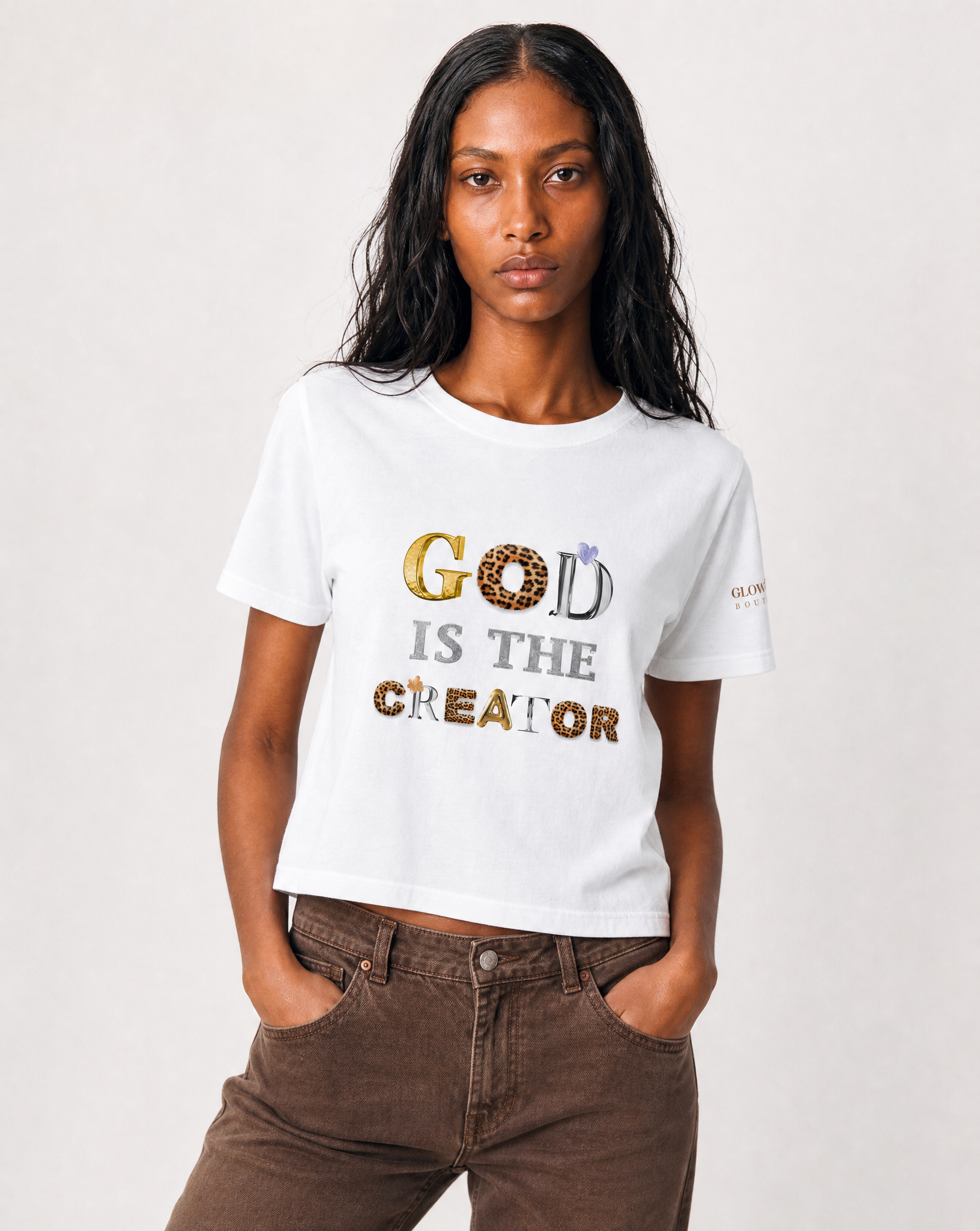 God is a Creator | Leopard | Boxy Tee Women