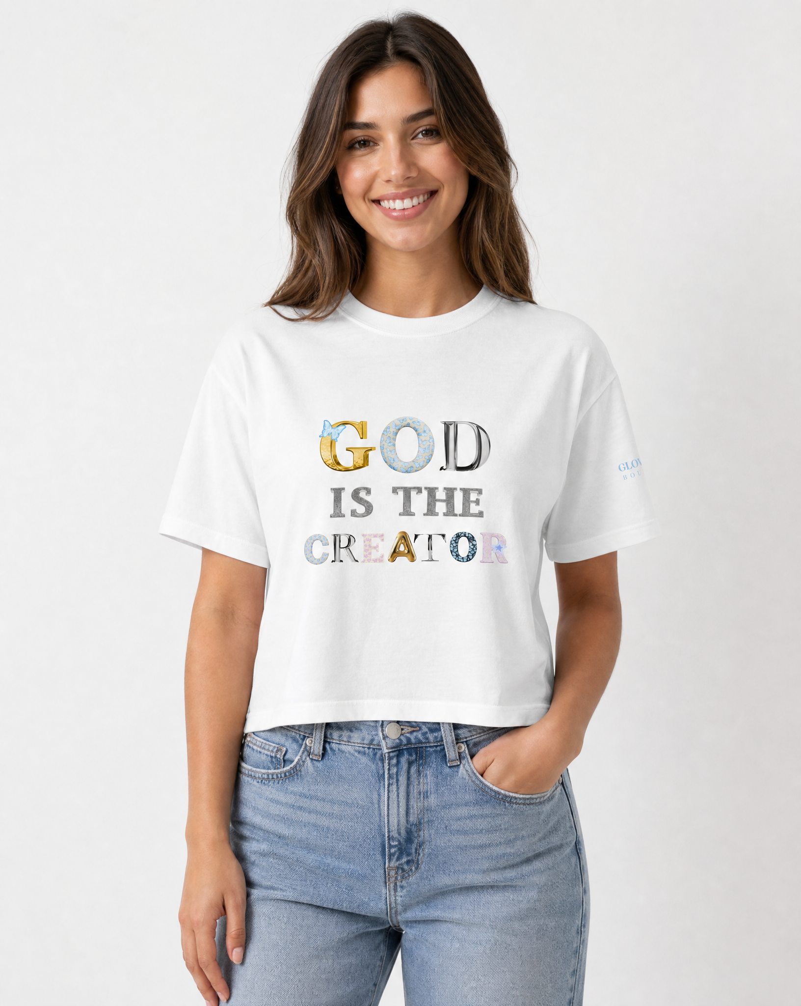 God is a Creator | Butterfly | Boxy Tee Women