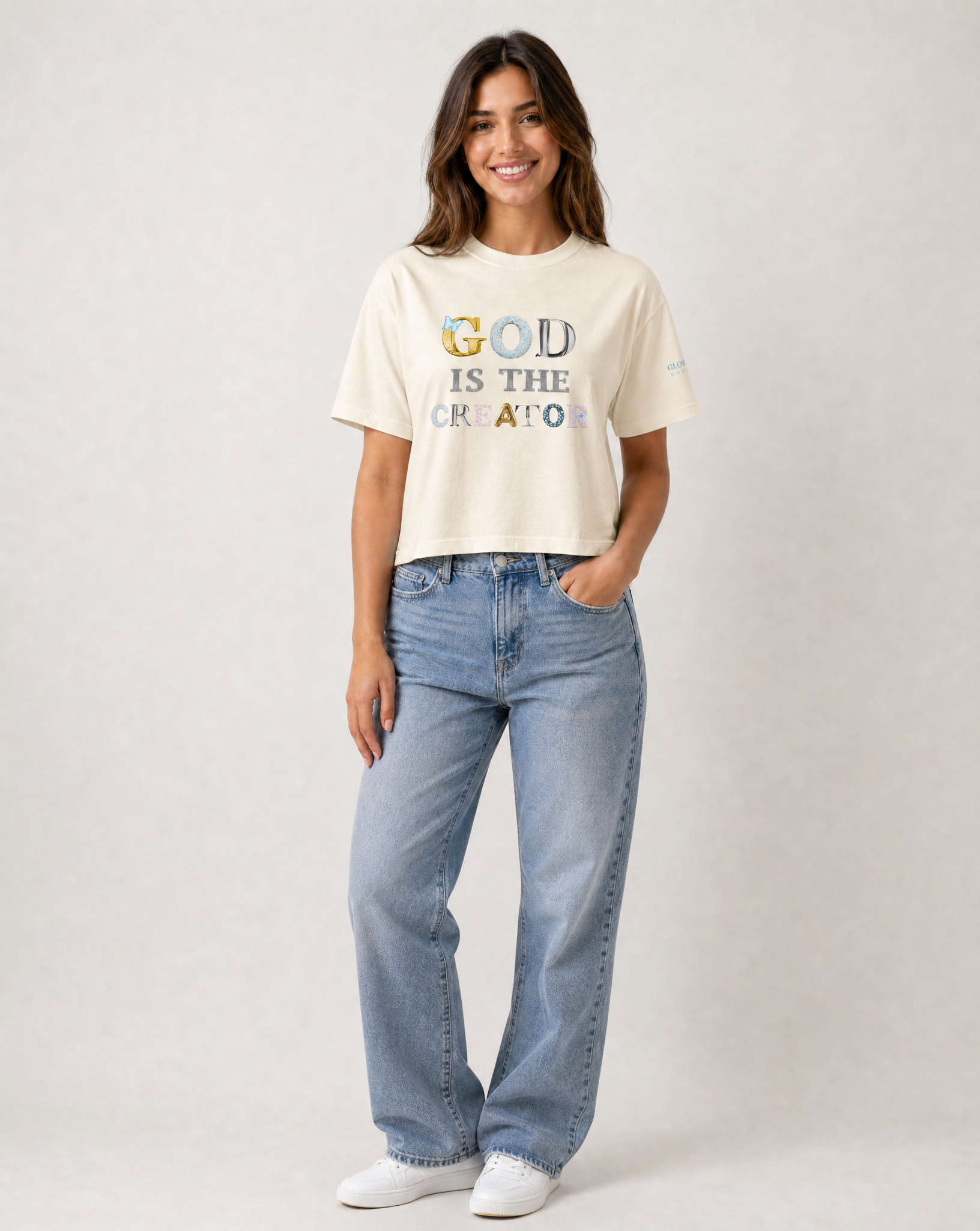 God is a Creator | Butterfly | Boxy Tee Women
