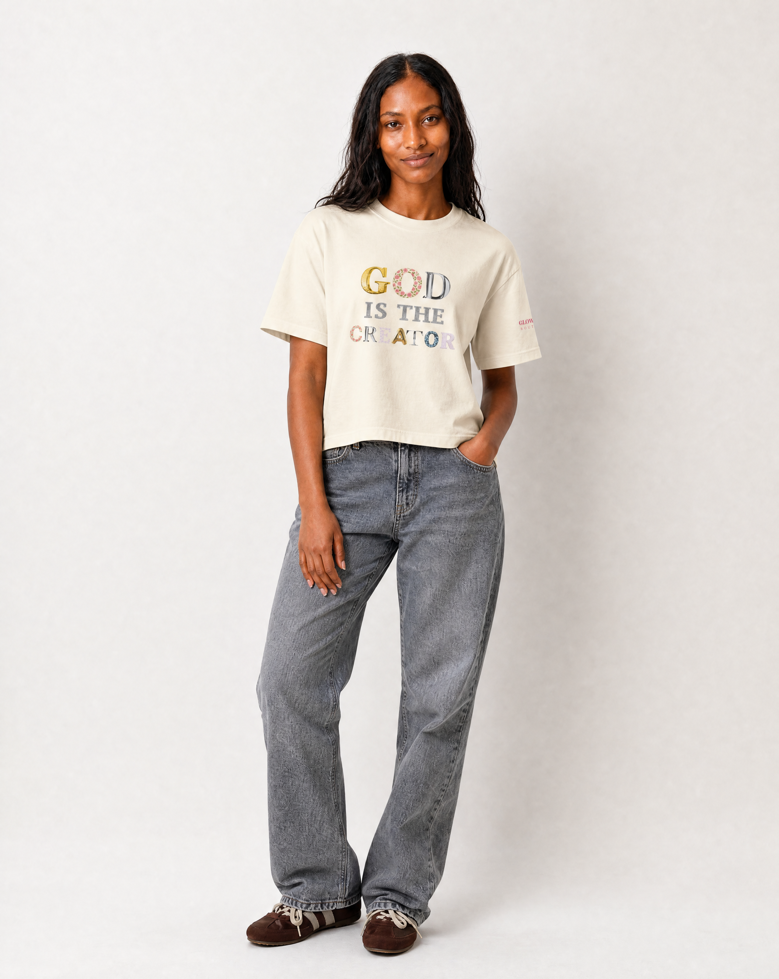 God is a Creator | Rose | Boxy Tee Women