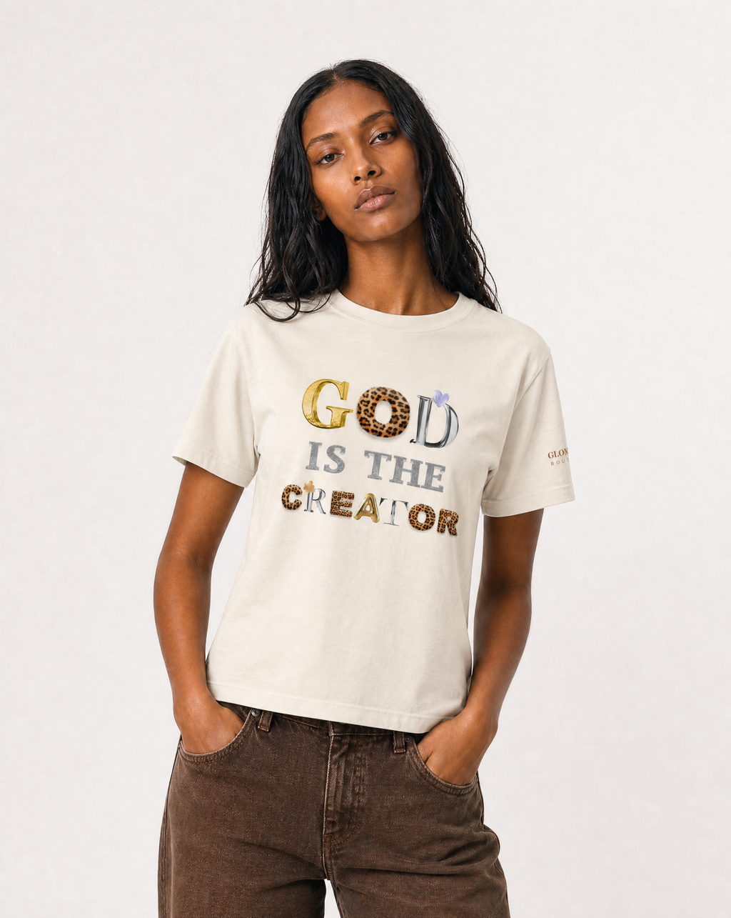 God is a Creator | Leopard | Boxy Tee Women