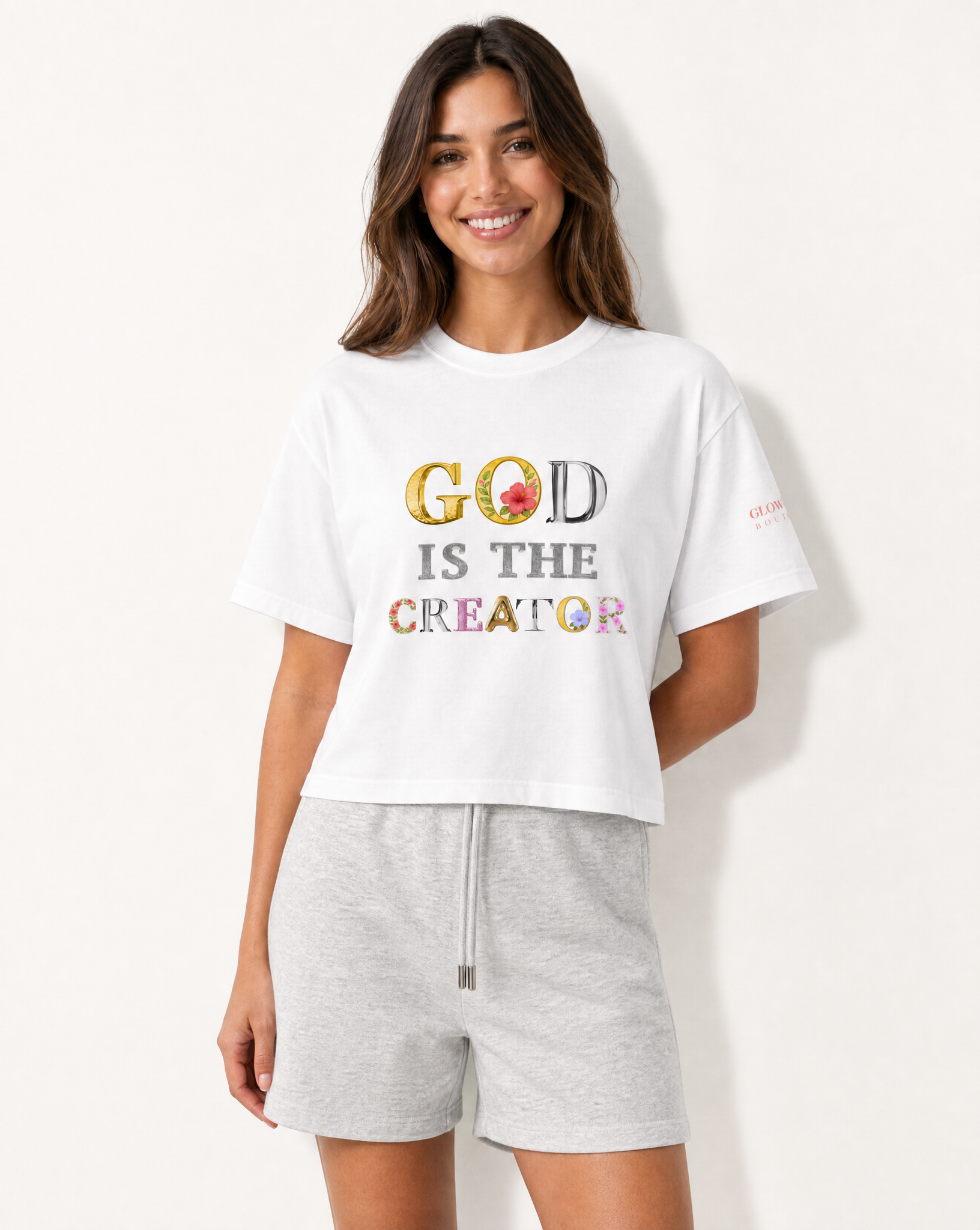 God is the Creator | Hibiscus | Boxy Tee Women